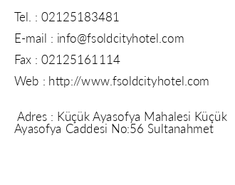 Fs Oldcity Hotel iletiim bilgileri